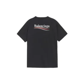 Balenciaga-herre-T-skjorte med alfabet-trykk og korte ermer, svart 641675TIV521070
