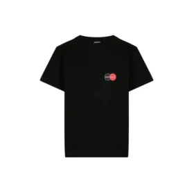 Balenciaga-herre-T-skjorte med logo på brystet, rund hals og korte ermer, svart 620967TIV791000