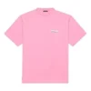 Balenciaga-herre-T-skjorte med logotrykk, korte ermer, rosa 641675TJVF75713