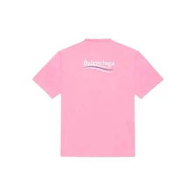 Balenciaga-herre-T-skjorte med logotrykk, korte ermer, rosa 641675TJVF75713
