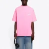 Balenciaga-herre-T-skjorte med logotrykk, korte ermer, rosa 641675TJVF75713