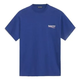 Balenciaga herre-T-skjorte med Political Campaign-trykk, kort erme, kongeblå 508203TAV444540 Balenciaga herre-T-skjorte med Political Campaign-trykk, kort erme, kongeblå 508203TAV444540