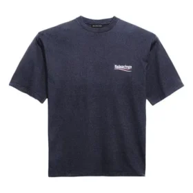 Balenciaga herre-T-skjorte med Political Campaign-trykk, kort ermet, marineblå 570803TAV444128 Balenciaga herre-T-skjorte med Political Campaign-trykk, kort ermet, marineblå 570803TAV444128