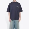 Balenciaga herre-T-skjorte med Political Campaign-trykk, kort ermet, marineblå 570803TAV444128