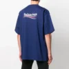 Balenciaga herre-T-skjorte med Political Campaign-trykk, stor størrelse, korte ermer, marineblå 641675TIV521195