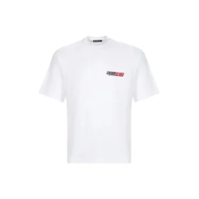 Balenciaga herre-T-skjorte med rund hals og korte ermer, hvit 612966TIVD19000 Balenciaga herre-T-skjorte med rund hals og korte ermer, hvit 612966TIVD19000
