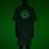 Balenciaga-herre-T-skjorte med smilende ansikt, korte ermer, hvit 651795TKV769140