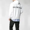Balenciaga-herrejakke med logo på ryggen, hvit, 556143TAV379000