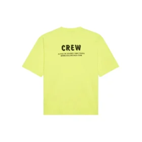 Balenciaga-herretrøye med bokstavtrykk, korte ermer, fluorescerende grønn 620969TIVG97072