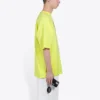 Balenciaga-herretrøye med bokstavtrykk, korte ermer, fluorescerende grønn 620969TIVG97072