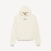 Balenciaga-hettegenser for kvinner med medium passform og «Back»-motiv i kremfarge