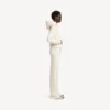 Balenciaga-hettegenser for kvinner med medium passform og «Back»-motiv i kremfarge