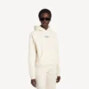 Balenciaga-hettegenser for kvinner med medium passform og «Back»-motiv i kremfarge