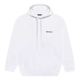 Balenciaga-hettegenser for menn, fritid, ren bomull, hvit 570811TJV859040 Balenciaga-hettegenser for menn, fritid, ren bomull, hvit 570811TJV859040