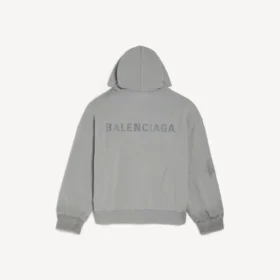 Balenciaga-hettegenser med glidelås i vanlig passform for menn, i Balenciaga-grå