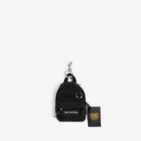 Balenciaga i PUBG i PUBGM Explorer Micro-ryggsekk-smykke/nøkkelring for menn i svart
