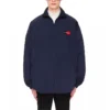 Balenciaga-jakke med logo, glidelås og stående krage for menn, blå 622002TIO508065
