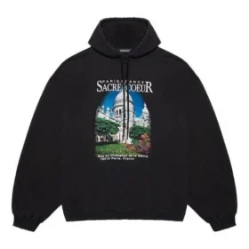 Balenciaga Landscape Loose Hettegensere for menn, svart 641679TJVH91000
