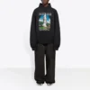 Balenciaga Landscape Loose Hettegensere for menn, svart 641679TJVH91000