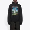 Balenciaga Landscape Loose Hettegensere for menn, svart 641679TJVH91000
