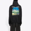 Balenciaga Landscape Loose Hettegensere for menn, svart 641679TJVH91000