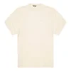Balenciaga-logo brodert rundhalset kortærmet skjorte for menn, kremhvit 641614TJV829757