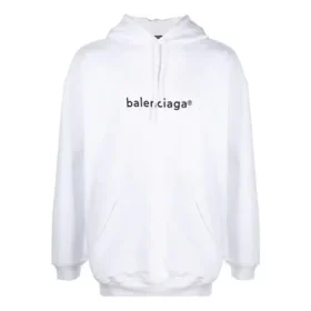 Balenciaga-logo-genser for menn, oversize, hvit 570811TIV559040
