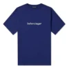 Balenciaga-logo med alfabet, kort ermet, blå, for menn 612966TIV541195