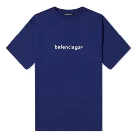 Balenciaga-logo med alfabet, kort ermet, blå, for menn 612966TIV541195