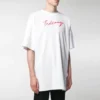 Balenciaga-logo på kortærmet herre-T-skjorte, hvit 583214TFV639783