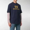 Balenciaga-logo, rund hals, korte ermer, marineblå, herre 535622TAV044128