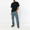Balenciaga-logo-strikket T-skjorte med korte ermer for menn, svart 556150TYK281000