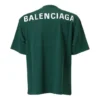 Balenciaga-logo-trykk, kortærmet, grønn, for menn 570805THV803230