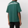 Balenciaga-logo-trykk, kortærmet, grønn, for menn 570805THV803230