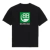 Balenciaga-logo-trykk, kortærmet, svart, for menn 594579THV631000
