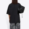 Balenciaga løpetrøye for menn med mønstertrykk og logo, løs passform, korte ermer, svart 641614TJVK61070