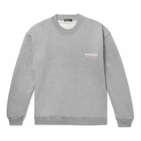 Balenciaga Micro Mark-genser med alfabetmønster og rund hals for menn, grå 556147TBV141300