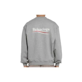 Balenciaga Micro Mark-genser med alfabetmønster og rund hals for menn, grå 556147TBV141300