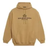 Balenciaga Paris Laurel fleece-trøye med trykk for menn, khaki 570811TIV259605