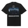 Balenciaga Rammstein Germany Band Crossover kortærmet T-skjorte for menn, svart 651795TLV511000