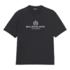 Balenciaga Retro Knit BB Paris-T-skjorte med trykk, kort ermet, for menn, svart 594579TGV601000