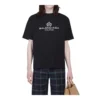 Balenciaga Retro Knit BB Paris-T-skjorte med trykk, kort ermet, for menn, svart 594579TGV601000