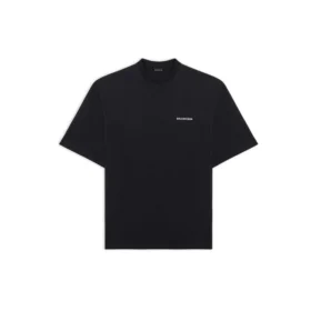Balenciaga Retro Sports Logo-T-skjorte for menn, kort ermet, svart 641614TJVL41000 Balenciaga Retro Sports Logo-T-skjorte for menn, kort ermet, svart 641614TJVL41000