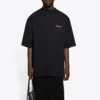 Balenciaga Retro Sports Logo-T-skjorte for menn, kort ermet, svart 641614TJVL41000
