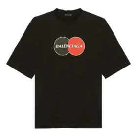Balenciaga Retro Uniform Loose Design kortærmet T-skjorte for menn, svart 620969TIV791000 Balenciaga Retro Uniform Loose Design kortærmet T-skjorte for menn, svart 620969TIV791000