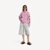 Balenciaga Sacra Cœur-hettegenser med glidelås i medium passform for kvinner, i gammelrosa