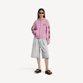 Balenciaga Sacra Cœur-hettegenser med glidelås i medium passform for kvinner, i gammelrosa