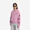 Balenciaga Sacra Cœur-hettegenser med glidelås i medium passform for kvinner, i gammelrosa