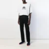 Balenciaga-skjorte for menn med logo-trykk, rund hals og korte ermer, hvit 583214TFV652569
