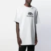 Balenciaga-skjorte for menn med logo-trykk, rund hals og korte ermer, hvit 583214TFV652569